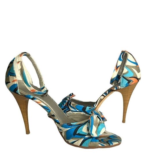 Escada Laurél Ankle Strap Bow Heels Summer - Picture 8 of 13